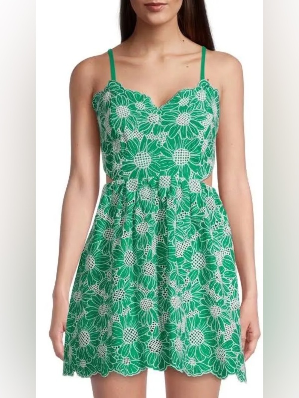 Milly Bea Floral Eyelet Mini Dress